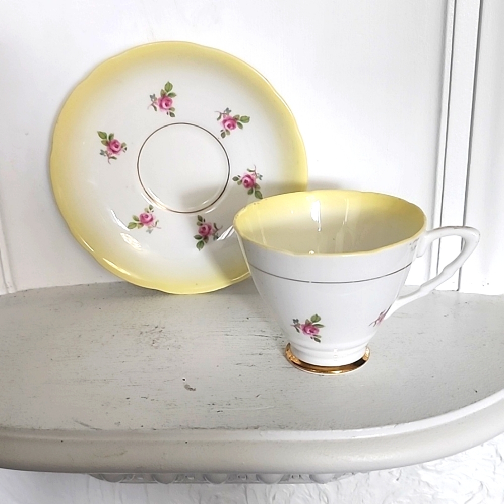 BEAUTIFUL Vintage Royal stafford Teacup & Saucer English Bone China